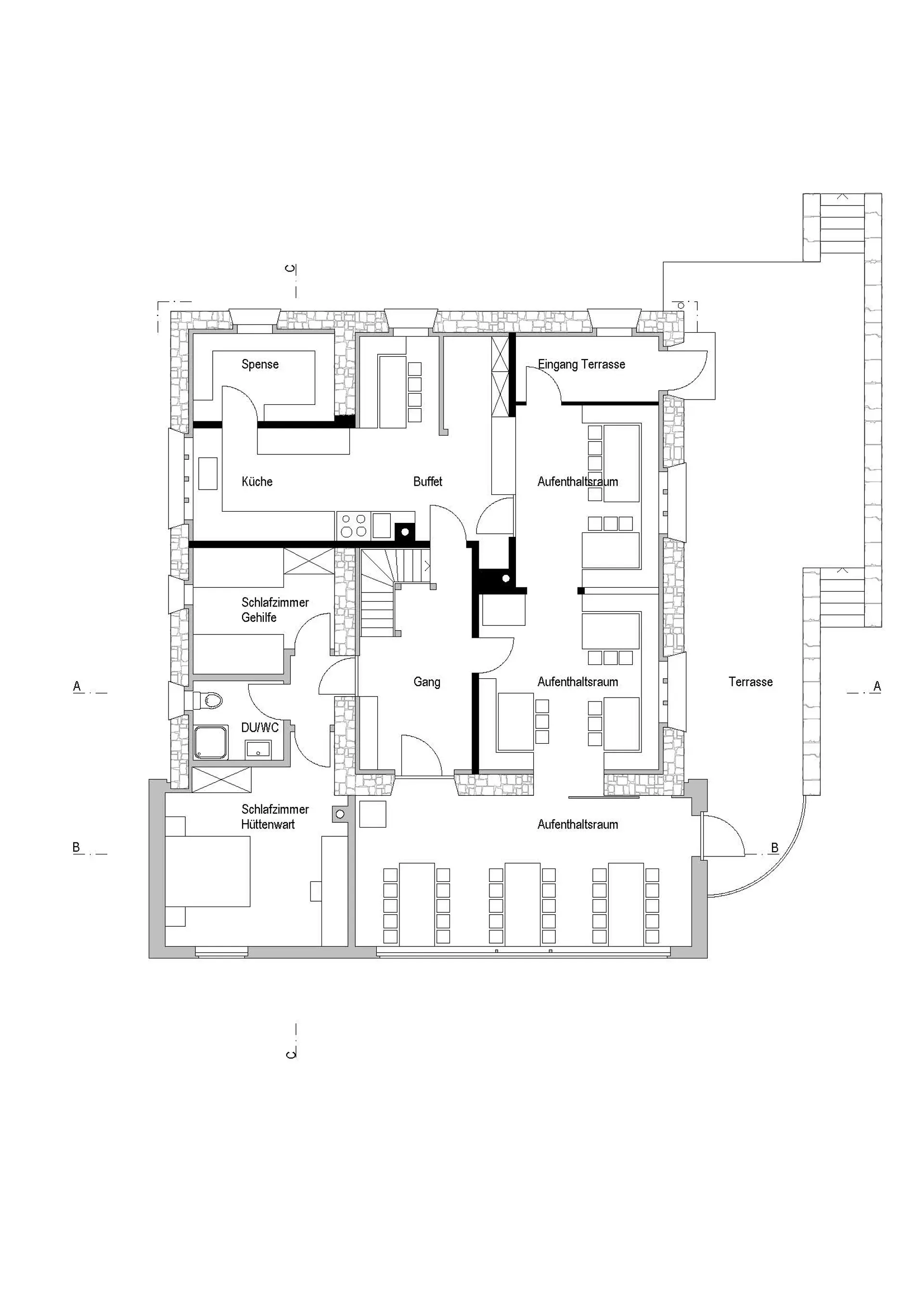 20_Umbau_SAC Medelserhütte Val Medel Curaglia_ Grundriss EG